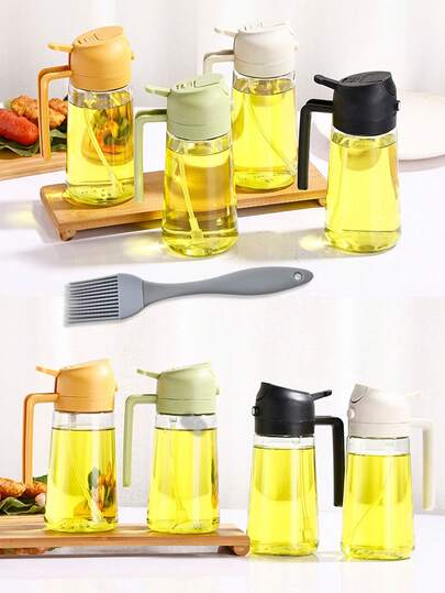 油喷雾瓶，二合一油喷雾和油容器，470ml/16oz 喷雾瓶，烹饪油、酱油、醋、水，适用于厨房用具，户外烹饪、烧烤、空气炸锅、烘焙、烧烤