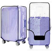 New 20 Inch Clear PVC Luggage Cover, 0.4mm Thick Heavy-Duty Waterproof, Dustproof, Anti-Scratch Suitcase Cover, Luggage Covers For Suitcase TSA Roved, Fits 19"-20" Wheeled Luggage - Thicken Black Frame Suitable   19 -20 - View 1