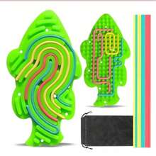 感官活动板、感官坐立不安玩具、自闭症感官产品、用于镇静的多动症玩具、用于缓解焦虑和压力的硅胶成人坐立不安玩具 - 超便携携带包 + 18 条琴弦 - 彩色 - 查看 11