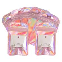 100pc Gift Bags, Gradient Color Polyester Film Bags, OPP Plastic Bags, Translucent Pink Plastic Bags, Suitable For Jewelry Storage Accessories, Cosmetics, Party Gifts, Small Business Packaging Zipper Bags. Multi-Size Multi-Color, Durable, Odor Proof And Zipper Design.