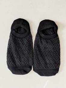 5 Pairs Women Summer Thin Invisible Black Socks Silicone Non-Slip Mesh Breathable Socks (Without Cardboard)