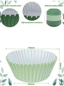 300pcs Green Cake Paper Cups For Saudi National Day/Eid Celebration Party Decor Saudi National Day Saudi Saudi Arabia, Wedding And Birthday Supplies, Home And Party Decorations - Green - View 2