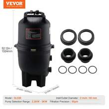 KOMHTOM Kartuschenfilter für Pools, 49 m² Filterfläche, Filtersystem für oberirdische Pools mit verbessertem Filter und Auslaufschutz, für Whirlpools, Spas und aufblasbare Pools