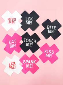 1 Pair Of Random Chest Patches, Breathable Beauty Patches, Disposable Printed Cross Chest Patches, Sexy And Erotic Breast Patches