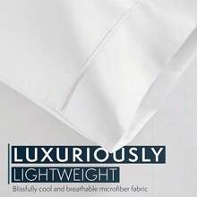 Local Delivery-HC Collection Bed Sheets Set, HOTEL LUXURY Platinum Collection 1800 Series Bedding Set, Deep Pockets, Wrinkle & Fade Resistant, Hypoallergenic Sheet & Pillow Case Set - 白色 - 查看 3