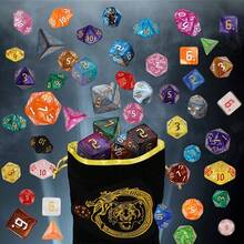 8 x 7 (56 Stücke) - D&D Würfelset, Polywürfel für RPG MTG Rollenspiele, Tischspiele, Mysteriöses Würfelset, 10-seitige Würfel, tolles Geschenk für Halloween, Weihnachten, Überraschungstüte mit Würfeln, verschiedene Stile, zufällige D&D Würfel, geeignet für RPG MTG Rollenspiele, Brettspiele, perfektes Geschenk für Valentinstag und andere Feiertage sowie Geburtstage voller Überraschungen - Verschiedenfarbig - Übersicht 5
