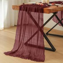 Set de 10 piezas Cheesecloth (tela de gasa) color burdeos como camino de mesa - Estilo país vintage bohemio, perfecto para bodas, despedidas de soltera y fiestas de cumpleaños