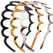 2/3PCS Easy Beauty Tight Plastic Headband, Suitable For Men And Women, Durable Plastic Headband Hair Band Hairband Hair Hoop ,Makeup Headband Hair Accessories Head Accessories - Black + Tortoise Shell - View 3