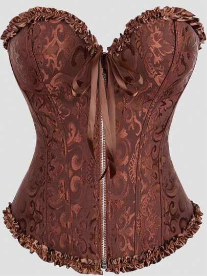 女士束身胸衣，系带拉链衬衫，宫廷风格塑身衣，适合派对、晚宴、节日和其他场合