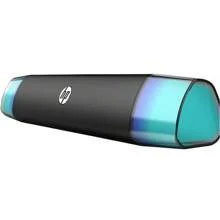 HP مكبر صوت سطح المكتب DHE-6010 ضوء LED بارد وحدة جهير قوية متوافقة مع أجهزة متعددة مكالمة صوتية عالية الدقة جودة صوت بمستوى HIFI التوصيل والتشغيل مريح وسريع أسود