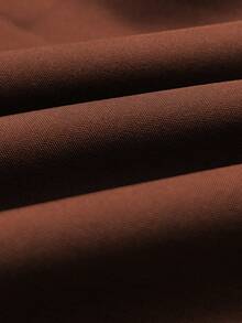 Men's Solid Color Regular Shoulder Long Sleeve Single-Breasted Casual Dress Shirt, For Fall - Brown - View 4