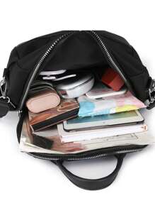 Fashionable Tassel Pendant Large Capacity Multi-Pocket Versatile Casual Travel Backpack For Women, Handheld
