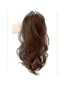 Spine Claw Clip Light Weight Wavy Wig Ponytail Hairpieces, Women's Deep Brown, Light Brown, Black Curly Ponytail Extensions Fashion Hair Accessories Elegant Hair Clip Casual Hair Claw - Multicolor - View 8