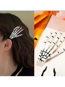 4/2 kẹp tóc tay hình bộ xương Halloween, kẹp tóc đội đầu sáng tạo vui nhộn phong cách Punk hình móng vuốt thây ma, phụ kiện tự làm, đồ trang trí tiệc hóa trang, quà tặng tiệc kinh dị, trang trí trong nhà/ngoài trời, quà tặng ngày lễ tình nhân, vật dụng tiệc Halloween - Nhiều màu - Xem 5