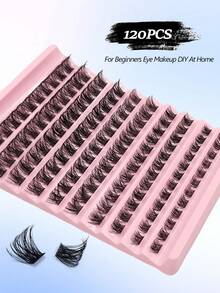 Asiteo 120pcs Individual Lashes,D Curl Natural Look False Eyelashes,Soft Fluffy And Wispy Faux Mink Lashes,Makeup Extensions Lashes DIY At Home Lash Clusters,Eye Lash Clusters,Individual Eyelashes,Lashes,Fake Lashes - Black - View 2