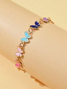 1 件时尚优雅甜美蝴蝶可调节手链，适合情人节、情侣、朋友、家庭聚会礼物、女士日常佩戴