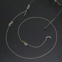 1 buc lanț de ochelari cu design numărul 8 auriu/argintiu/cupru pentru femei, casual și de vacanță