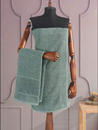 MADE IN TURKEY – Güvenal 2-Piece 100% Cotton Towel Set | 1* Hand Towel (50x90 Cm) + 1* Bath Towel (70x140 Cm) | Soft, Absorbent, Spa & Hammam Set | Bridal & Daily Use