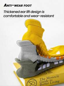 5 Pairs Classic Contrast Color Striped Lifting, Protective, Anti-Friction Design Men's Soft, Comfortable, Sweat-Absorbent, Breathable, Odor-Resistant Sports & Casual Ankle Socks - Multicolor - View 2
