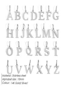 1pc Stainless Steel Initial Pendant Letter Pendant Men's And Women's Key Pendant Accessories Necklace Earrings Pendant Pendant