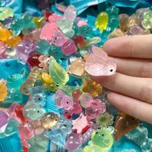 50pcs Glow-In-The-Dark Mini Blind Bags, ABS Luminous Animal & Mushroom Figurines, Aquarium, Toy House, Fairy Garden Decor, Home Decor, Mystery Gift Bags, Party Favors, Easter Decorations, Easter Gifts