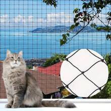 236.22 X 118.11 Inches Reinforced Steel Wire Balcony Cat Net, UV-Resistant & Weather-Proof Black Window Cat Protection Netting