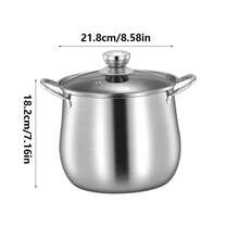 1 pezzo Pentola grande, pentola a forma di tamburo in acciaio inossidabile super alta, anti-traboccamento, pentola per zuppe di grandi dimensioni, rinforzata e approfondita, per cucinare