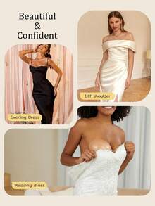 隐形硅胶聚拢文胸（升级版：粘性更强） - 女士粘性文胸垫，适合婚礼、派对、酒吧、海滩、表演、浪漫约会、露背和无肩带服装，是完美的礼物和文胸配件。