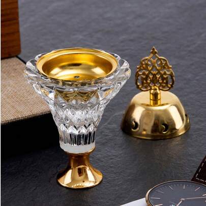 1 Set Vintage Decorative Incense Burner, Metal & Glass Material, Bakhoor Incense Holder, Suitable For Home Prayer, Home Decor, Office Decor, Living Room Decor, Wedding Decor, Living Room Display, Can Be Used As Ramadan Gift, Holiday Gift, Birthday Gift, Graduation Gift, Wedding Gift, Gift For Best Friend, Gift For Women, Winter Gift