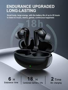 真无线耳机 - 兼容苹果和安卓系统，内置麦克风，防汗设计，续航时间长达 24 小时 - 白色，耳机 > 无线，带充电盒 - 彩色 - 查看 3