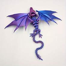 1pc Laser Holographic 3D Printed Flying Dragon With Joints Model, Gift Chinese Dragon Creative Collection Aquarium Decoration, Home Decor Room Decoration Gothic