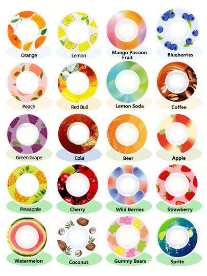 1/2/3/6PCS Multi-Flavour Fruit Flavour Rings For Mugs, Round Flavour Rings For Mugs, Creative Fun Flavouring Rings, Fruit Flavour Rings, Water Drinking Device