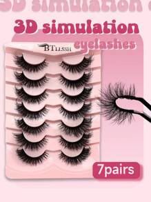BTLLSSH 7pairs Cat Eye False Eyelashes