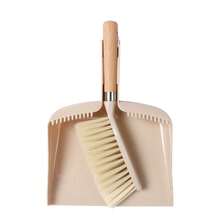 1pc Compact Broom And Dustpan Set - Natural Wood Handle, Suitable For Sofa And Table Cleaning With Small Brush, Perfect For Home And Business Use, Suitable For All Users - Milky White - View 8