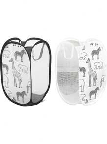 1pc Foldable Mesh Laundry Basket, Pop-Up Clothes Basket, Foldable Large-Capacity Laundry Basket, Suitable For Dirty Clothes, Breathable Design To Reduce The Odor Of Blankets, Convenient For Storage In Bathrooms, Bedrooms And University Dormitories.