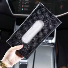 2pcs/1pc Shiny Sun Visor Tissue Box, 7 Color Options Car Sun Visor Tissue Holder, Modern Car Backseat UV Protection Storage, Seat Back Rhinestone Tissue Clip, Toilet Paper Box, Tissue Box, Car Tissue Box, Creative Rhinestone Car Tissue Box, Storage & Organization Box, Tissue Dispenser, Essential For Travel, Car Accessories, Home & Living