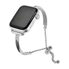 1pc Women Stainless Steel Replacement Watch Band Compatible With Apple Watch 38mm 40mm 41mm 42mm 44mm 45mm 46mm 49mm, Fits Apple Watch SE Series 1-10, Slim Versatile Bangle Bracelet For Men/Women