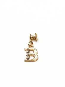 1pc Diamond Encrusted 26 English Letter Charm, Suitable For Silicone Watch Band Decoration