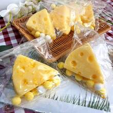 1 pieza / 3 piezas Juguete de amasar de queso simulación de dibujos animados, juguete de descompresión suave muy atractivo, regalo pequeño de rebote lento, adecuado para desahogo de oficina y viajes, regalos de fiestas y días festivos, regalos de cumpleaños