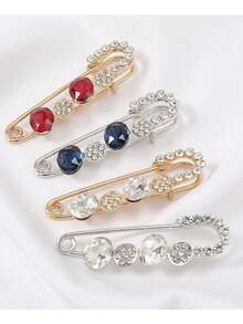 闪亮金色 10 件水钻胸针 - 别针人造水晶夹适用于女士毛衣围巾衣领帽子配饰连衣裙配饰衣服别针包饰学校办公室配饰衬衫夹克珠宝圣诞节万圣节衣服别针有趣可爱教师礼物 - 彩色 - 查看 16