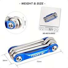 MangDong 1 Set Of 6-In-1 Multifunctional Combination Tool Kit, Including Folding Hex Wrench, High Hardness Portable, Multifunctional Universal Folding Wrench For Ebike, Motorcycle, Bicycle Repair, Compact Household Tool