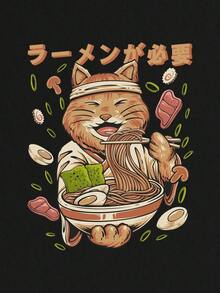 MovinkGraphic Manfinity Homme Men  Japanese Letter Graphic Tee - màu đen - Xem 4