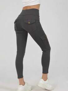 Butt-Lifting Cargo Yoga Leggings – High Waist Tummy Control Workout Pants With Pockets