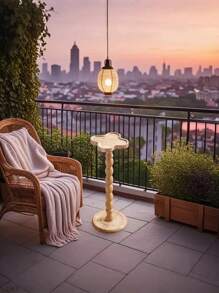 Adjustable Four-Leaf Clover Shaped Side Table, Coffee Table, End Table For Sofa, Bedside, Small Spaces, Mobile And Convenient For Lawn And Patio