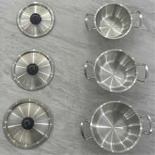 3 Stück Edelstahl Ramen Topf, Mehrzweck Suppentopf, 3 Größen