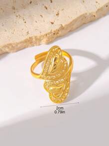 1 Stück minimalistischer Edelstahl-Ring, 18 Karat vergoldet, mit einzigartigem hochwertigem kratzfestem Herzdesign, geeignet für den täglichen Gebrauch