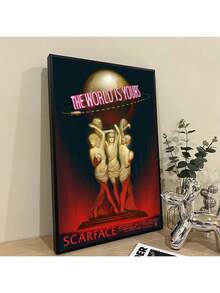 FajerminArt 1/3/5 件可选画框励志“世界属于你”帆布海报 - 完美的客厅/厨房墙壁艺术，理想的肖像礼物