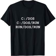 Funny Floppy Disk DOS  C Dos C Dos Run Run Dos Run Gift T-Shirt - Black - View 1