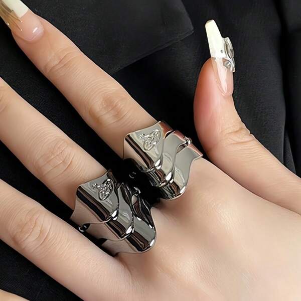 1 Stück verstellbarer Metallring im Rüstungsstil