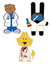 Broche de esmalte en forma de animal médico, accesorios de insignia de solapa para estudiante de medicina, regalos de joyería para enfermera